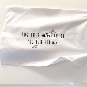 Pillow Case 20"x30" Queen Size White with Black Print New Without Tags